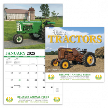 Vintage Tractors Appointment Wall Calendar - Stapled